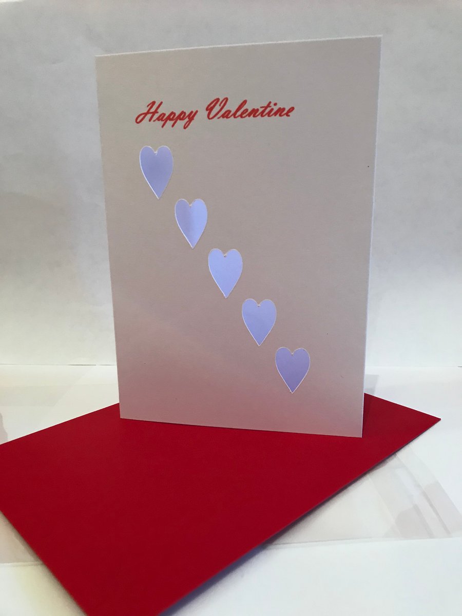 Valentine's Day cards Heart cards with red envelope handmade A6