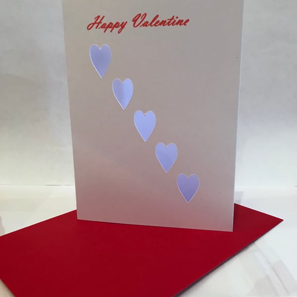 Valentine's Day cards Heart cards with red envelope handmade A6