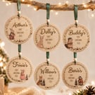 Personalised Baby's First Christmas Wooden Bauble – Woodland Keepsake