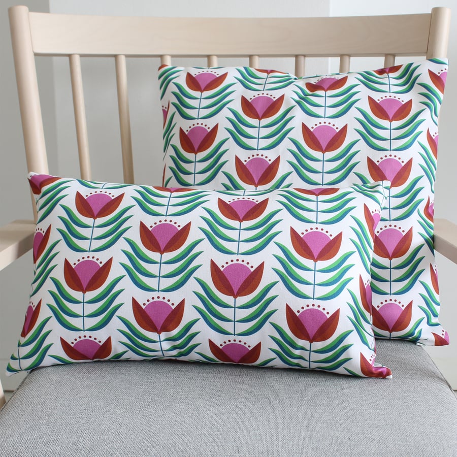 70s Retro Floral Cushion Cover