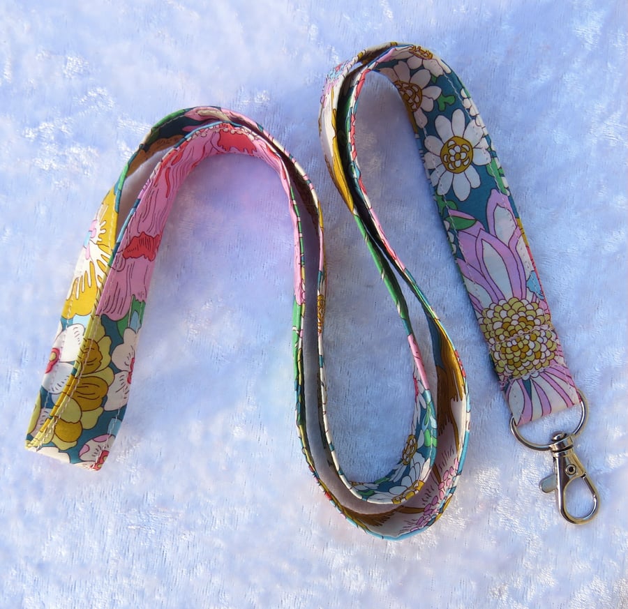 Liberty Tana Lawn lanyard, with swivel clip, badge holder