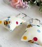 Bees and Polka Dots Handmade Fabric Key Rings made with Emma Bridgewater Fabric  - Image 4