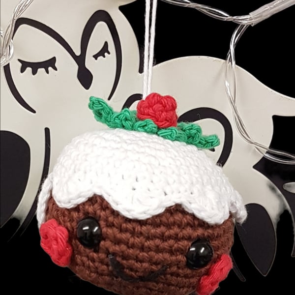 Crochet Christmas pudding decoration 