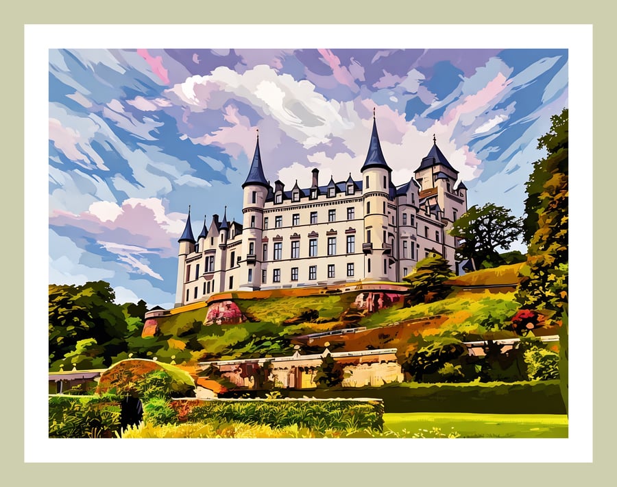 Dunrobin Castle Scotland Greeting Card A5 Size 