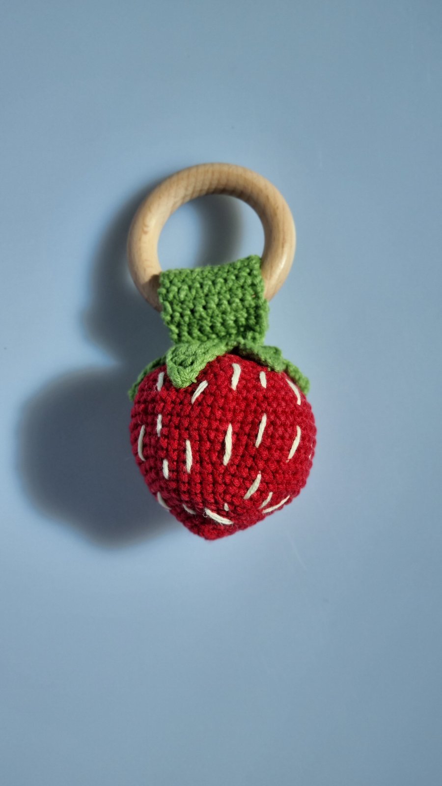 Crochet rattle strawberry - Folksy