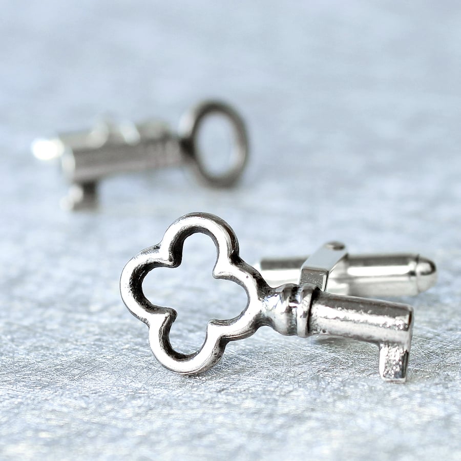 Key cufflinks, handmade solid sterling silver cufflinks, wedding, keys, 