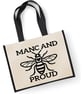 Manchester Bee Large Jute Shopper Bag - Manc And Proud - Image 4