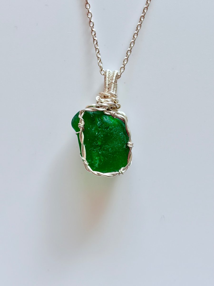 Image of Scottish Sea Glass Necklace – Genuine Beachcombed Sea Glass Pendant – Handmade