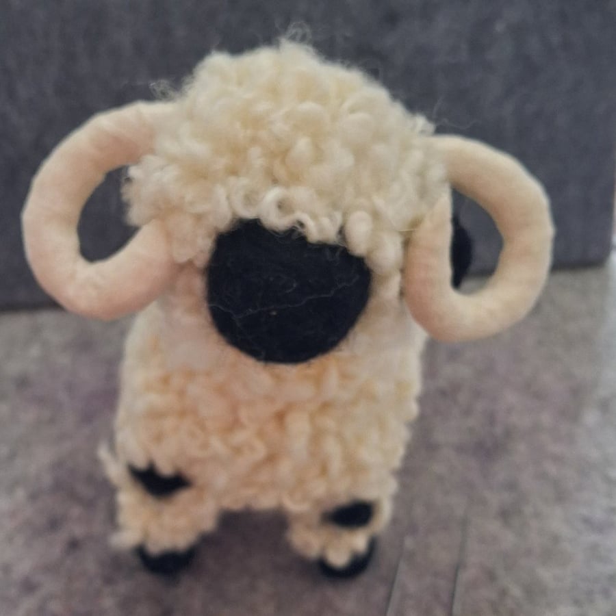 needle felted valais blacknose sheep