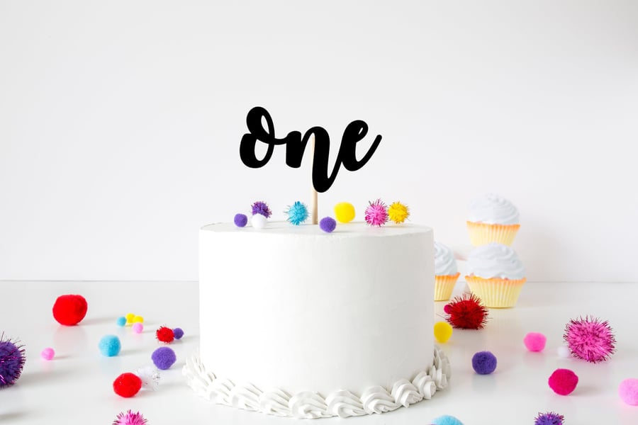 One Age First 1st Birthday Cake Topper