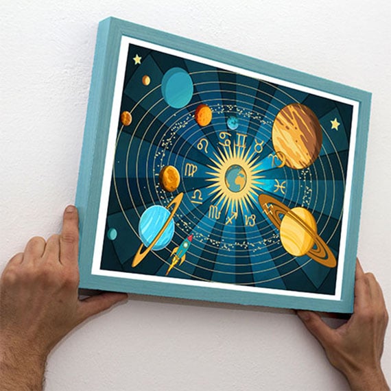 Personal Astrological Art - The Deluxe Art Deco Astrology Chart