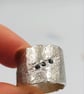 Handmade Sterling Silver Ring – Black Cubic Zirconia Ring - Size O - Image 4
