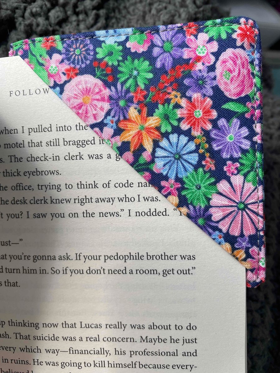 Handmade fabric corner bookmark 