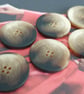 1 & 1 8" 28mm 44L Vintage Italian Polyester Horn Buttons: Cream Beige Brown Mix - Image 2