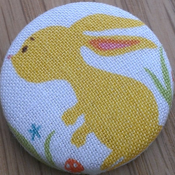 SALE Bunny Rabbit Fabric Badge Brooch