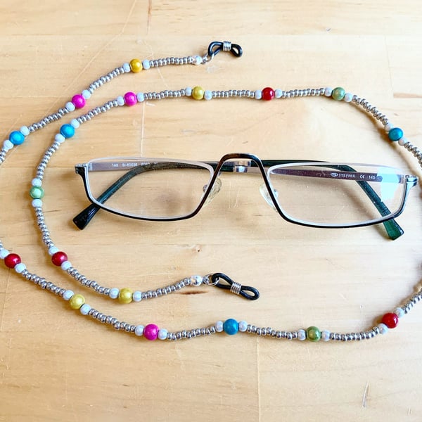 Glasses Chain. Glasses Lanyard. Miracle Bead Lanyard. Miracle Beads.