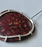 Sea Blue Enamel, Copper and Silver Brooch - Image 3