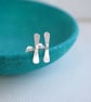 Earrings, small silver studs, Argentium silver forged stud earrings, arc  - Image 8