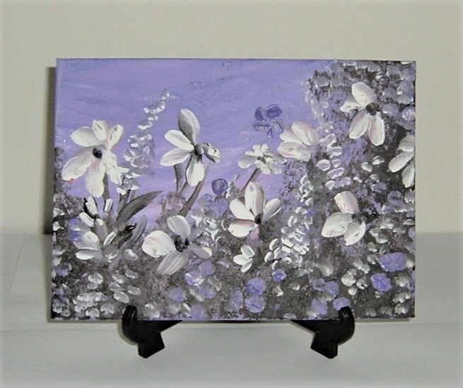 original art floral acrylic painting  ( ref f547.P1 )