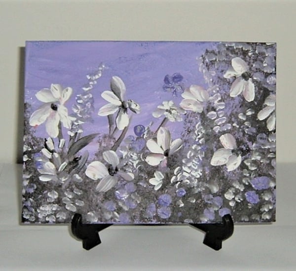 original art floral acrylic painting  ( ref f547.P1 )