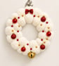  Pom Pom Wreath With Bow, 36 cm Wood Base Holiday Door Decor - Image 3