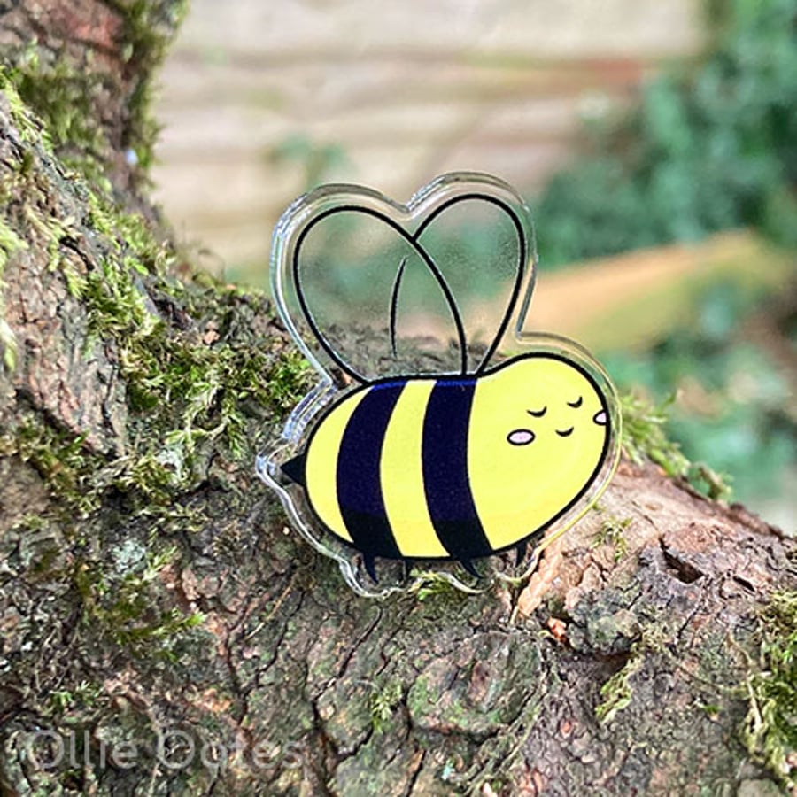 Eco-Friendly Bee Character Pin Badge
