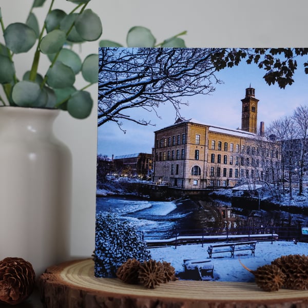 The Mill on the Aire - Salts New Mill, Saltaire - Blank Greetings Card