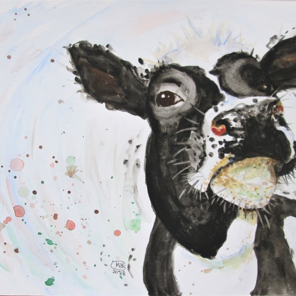 Nosy Cow. Original painting