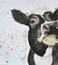 Nosy Cow. Original painting - Image 1