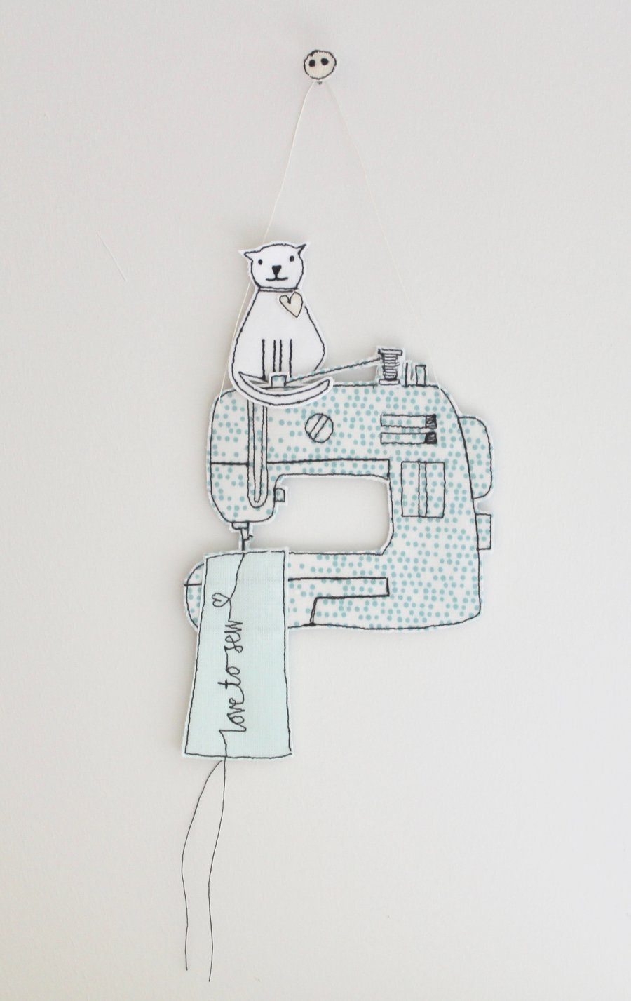 'Love to Sew' Sewing Machine' - Hanging Decoration