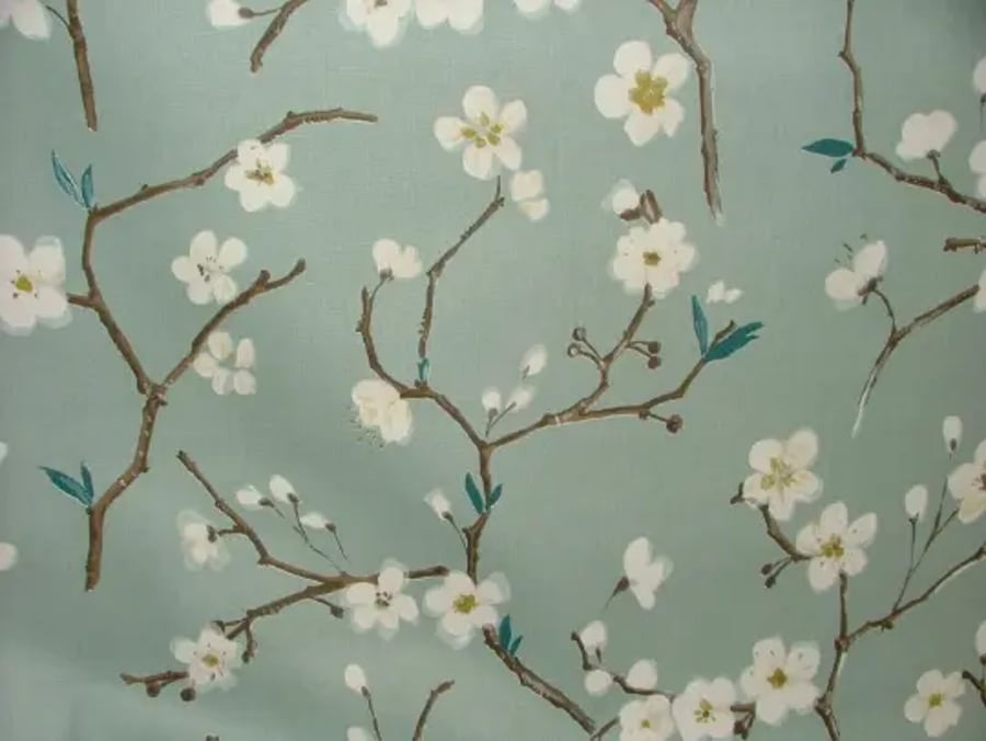 Japanese Cherry Blossom Floral Emi Marine Blue Cushion  10" 12" 14" 16" 17" 18" 