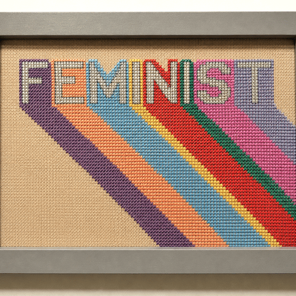 Feminist – Empowering Handmade Cross Stitch – Framed Equality Gift 7x5