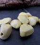10 Small Yellow Glazed Nugget Pebble Clay Beads - Image 3