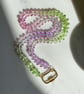 Quartz Neon Beaded Hand Knotted Necklace