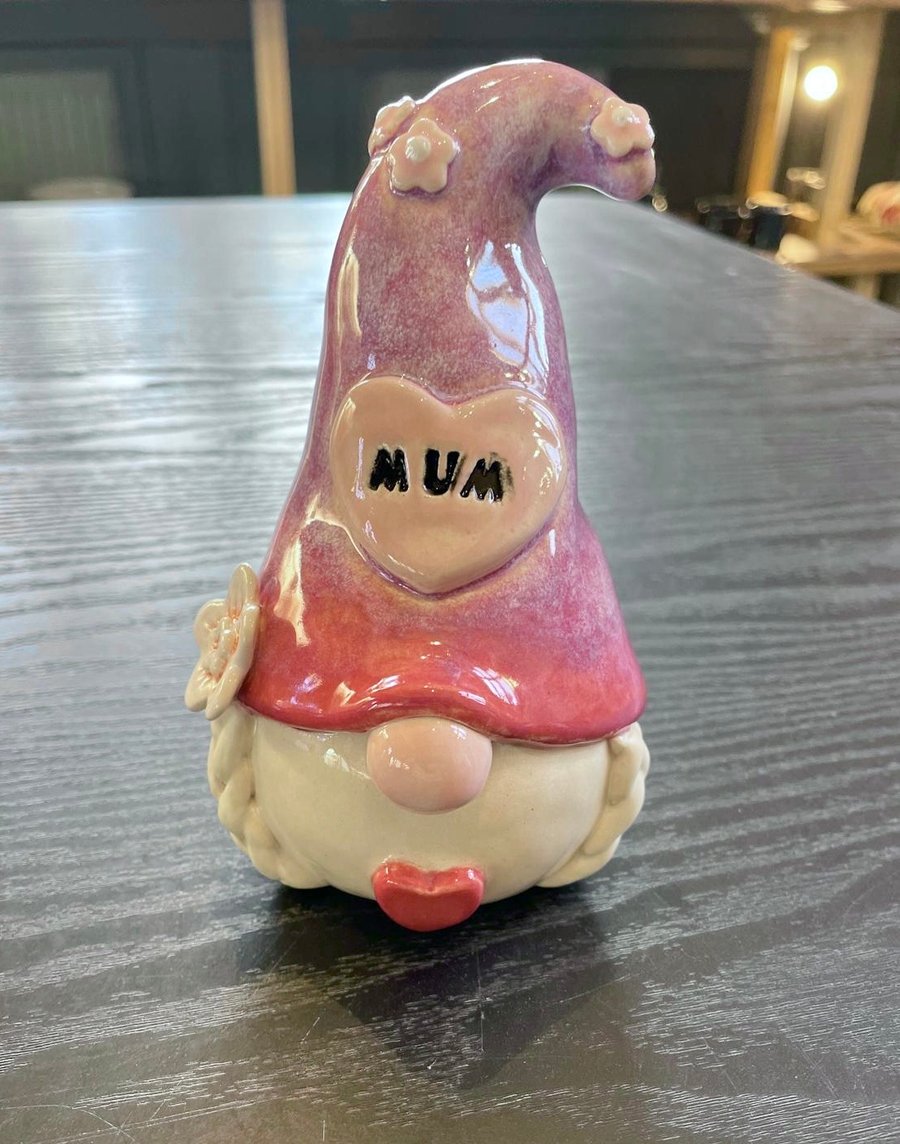 Small personalised pottery gonk