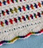 Colourful Crochet Baby Blanket, White Car Seat Blanket, Newborn Gift - Image 8