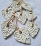 8 embossed clay heart gift tags party wedding favours place holders handmade