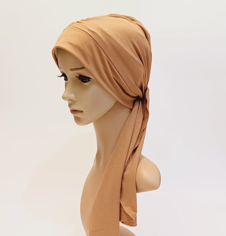 Chemo head wear, turban with ties, alopecia, hair loss coverage, viscose jersey