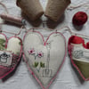 Gardening and Hearts - 56 cm - Bunting, wall hanging
