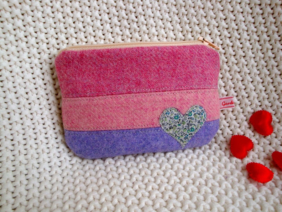 Tweed and linen Coin Purses  - Mothers day gift