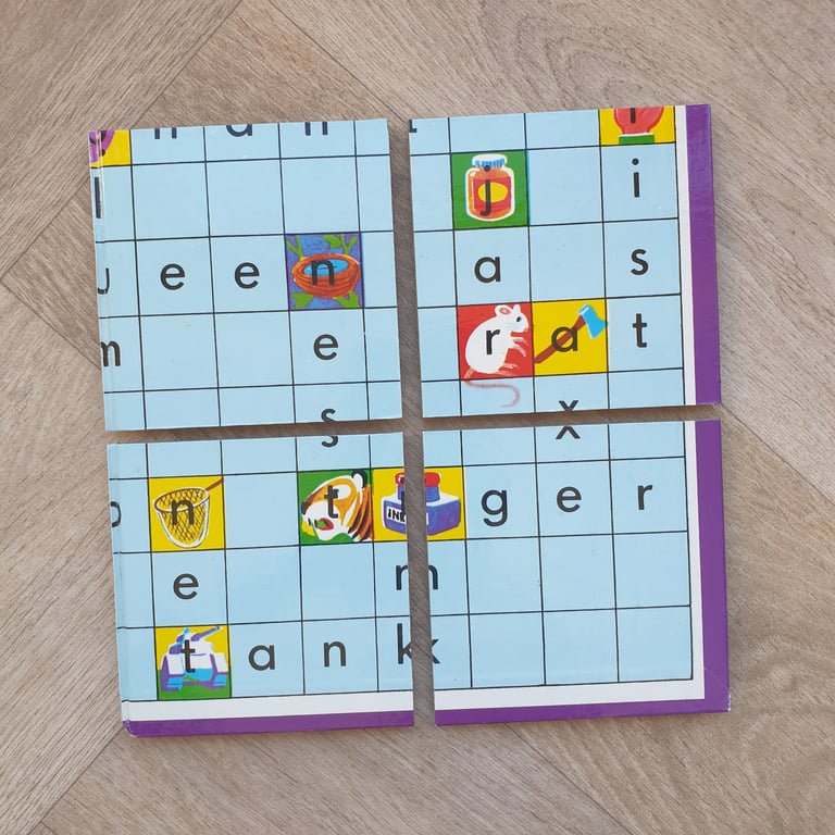 Scrabble for Juniors Coasters (Bottom Right) - Upcycled from Real Board
