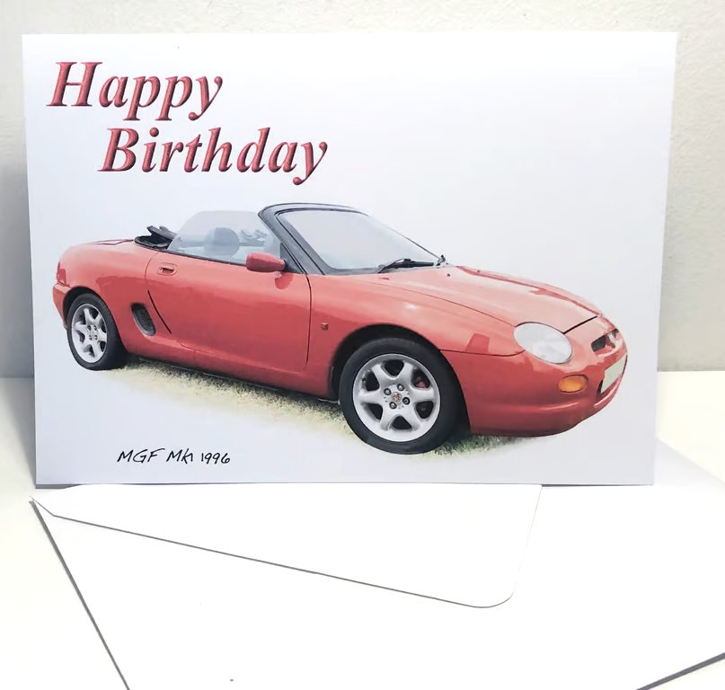 MGF Mk1 1996 (Red) - Birthday, Anniversary, Retirement or Plain Card