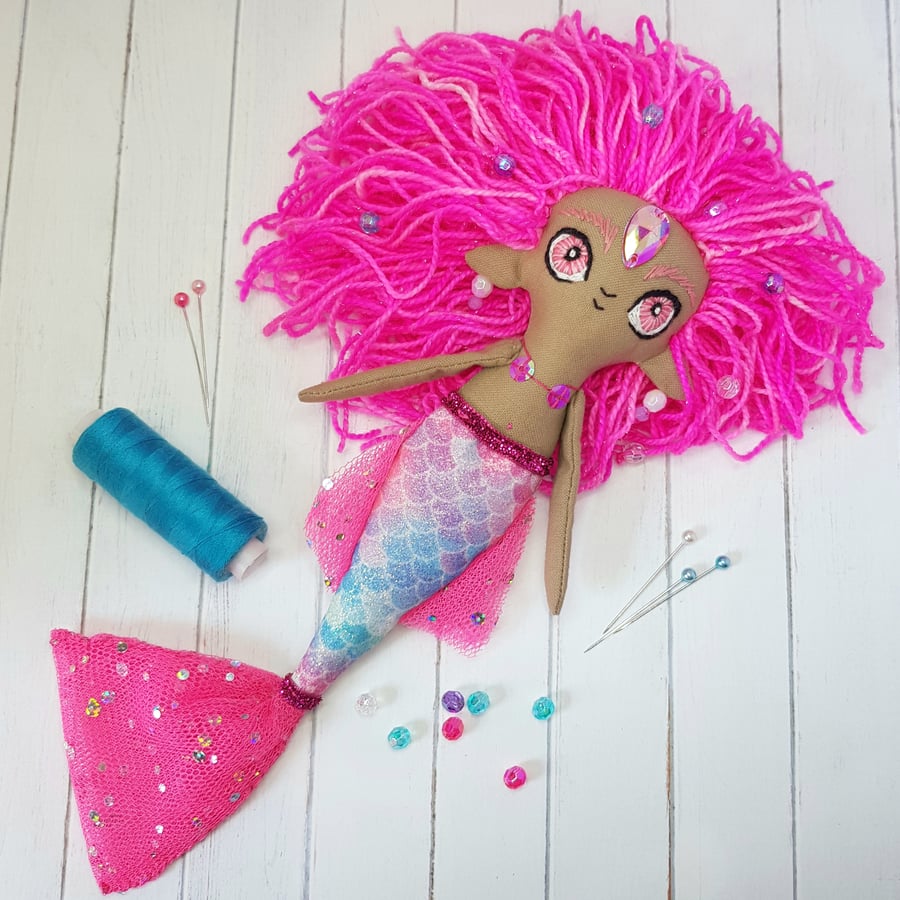 Mermaid Art Doll Pink