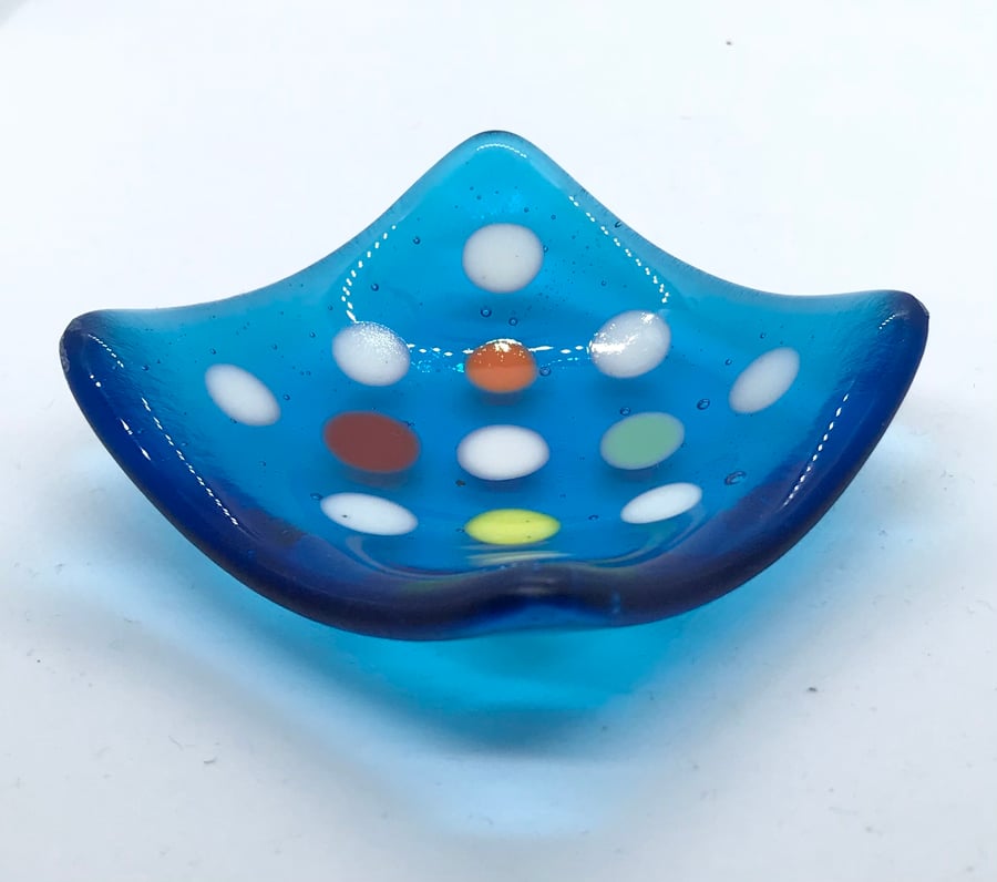 Fused Glass Trinket Dish, Tealight Holder