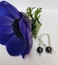 Sterling Silver Black Swarovski Pearl Earrings - Image 3