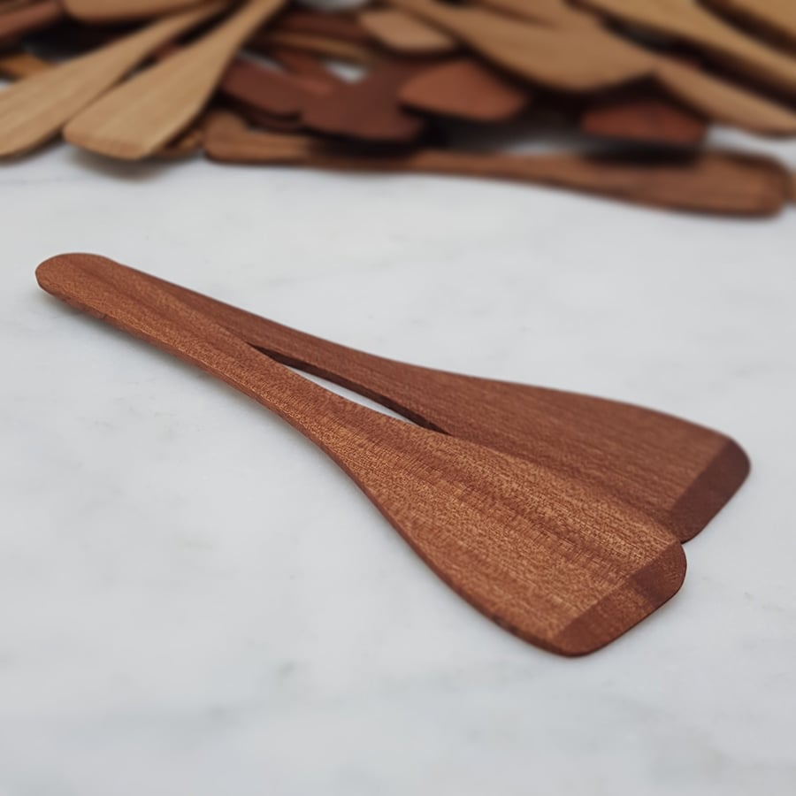 275mm Flat Sapele Wooden Spatula Set