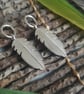 Silver Feather Drop Earrings, Handmade in Sterling Silver - Image 3