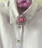 Hand Embroidered Pastel Flower Brooch  - Image 3