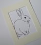 Rabbit Original Bunny Art Line Painting - Image 1