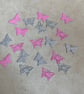 20 Glitter Foam Butterfly Embellishments Silver & Pink